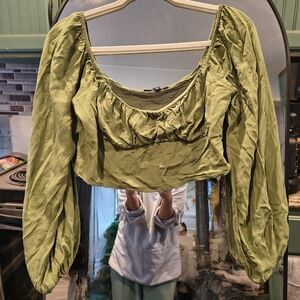 Kendall & Kylie Light Olive Blouse